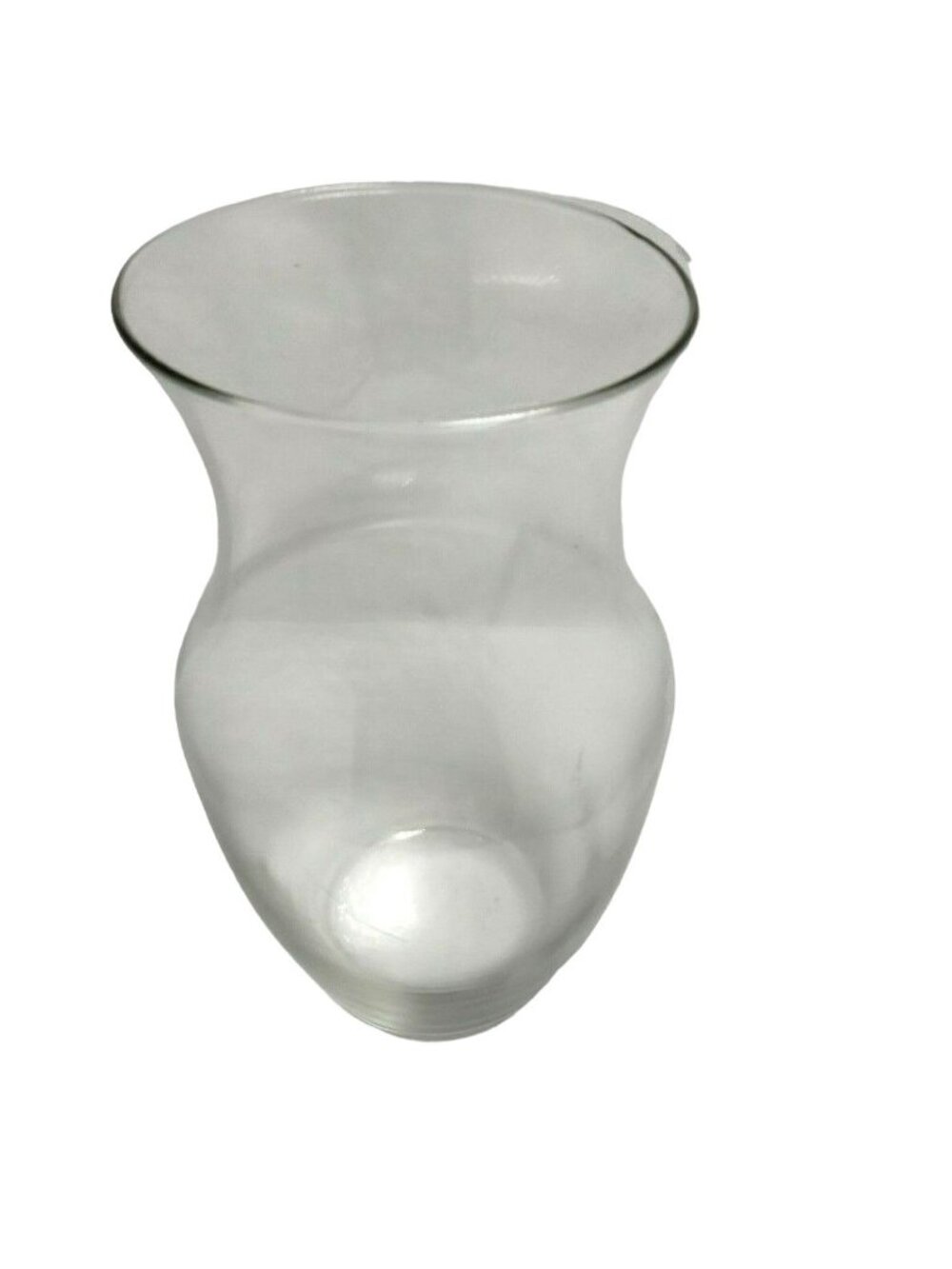 Clear Glass Flower Vase Waisted Flared  Wedding Floral Modern 9 inch